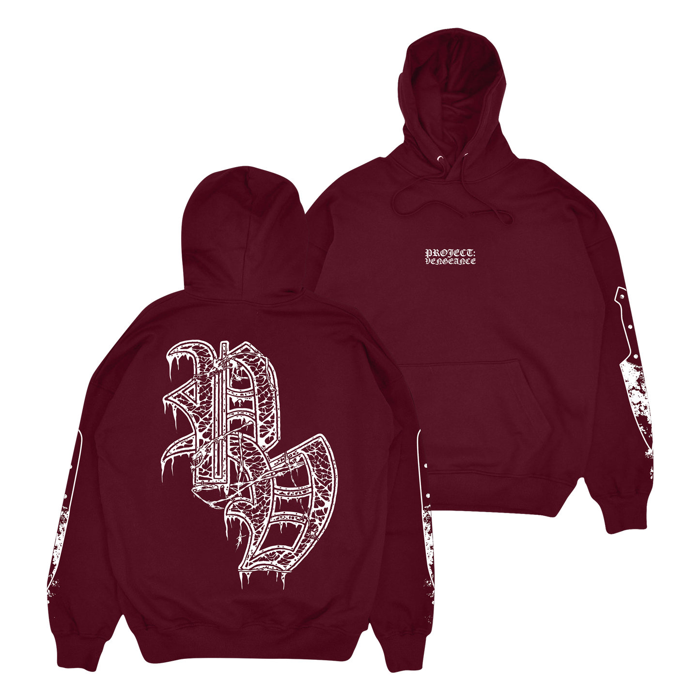 Project Vengeance - Embroidered Vengeance Hoodie (Burgundy)